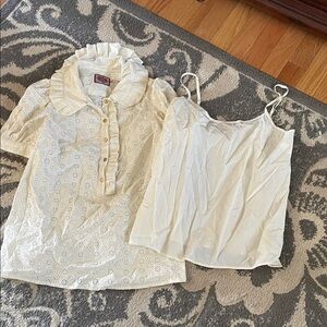 Juicy Couture vintage eyelet top and camisole set
